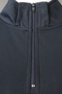 W215  Design half-breasted zipper long sleeve corporate collar printing logo embroidered logo knitted baby clothes women's sweatshirt detail view-3